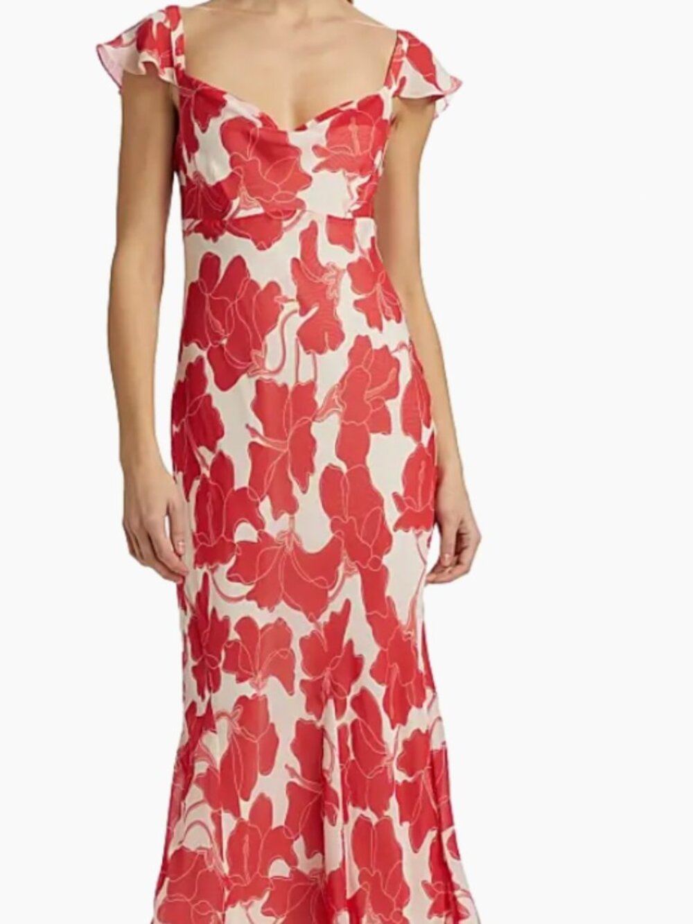 Rails Marigold Floral Flutter Sleeve Midi Dress